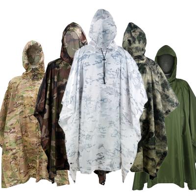 China Multifunctional Tactical Raincoat Poncho Waterproof Tactical Poncho Multi Use Rip-Stop Camouflage Style by TACTICHO for sale