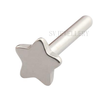 China Vintage Internally Threaded Threadless G23 Titanium Star Piercing Pole Accessories for sale