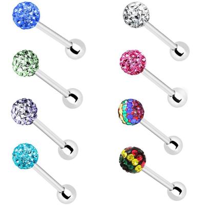 China Fashionable High Quality Fancy Ferrido Ball Barbell Tongue Rings for sale