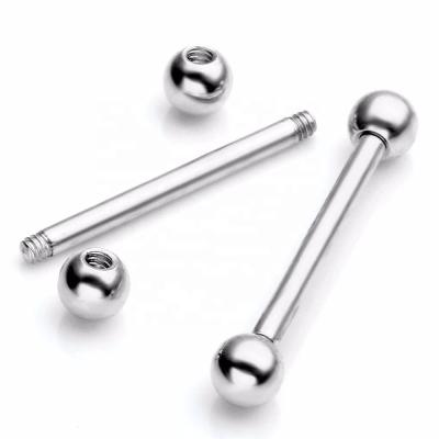 China Vintage G23 Titanium Externally Threaded Tongue Barbell Tongue Piercing for sale