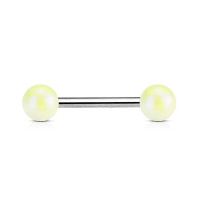 China FASHIONABLE Anodized Colorful Acrylic Tongue Barbell Rings for sale