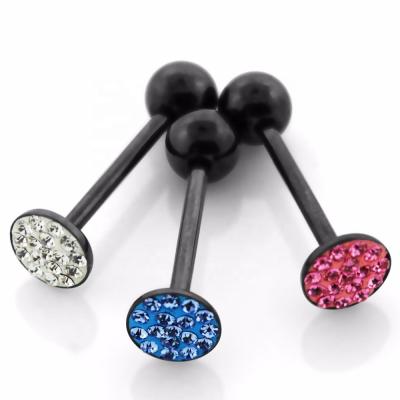 China FASHIONABLE Stainless Steel Multi Jeweled Tongue CZ Piercing Jewelry for sale