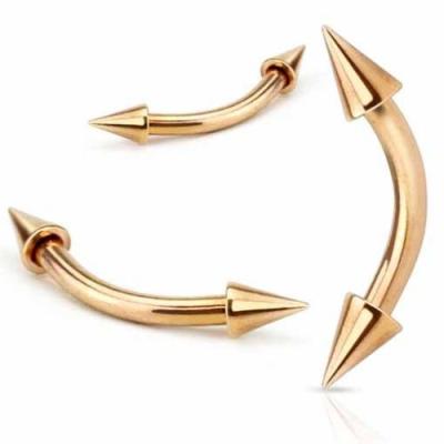 China IP Romantic Gold Cone Eyebrow Surgical Steel Piercing for sale