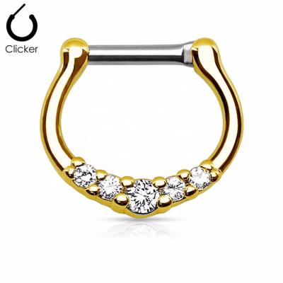 China Hot Sale FASHIONABLE Opal Septum Ring 316L Stainless Steel for sale