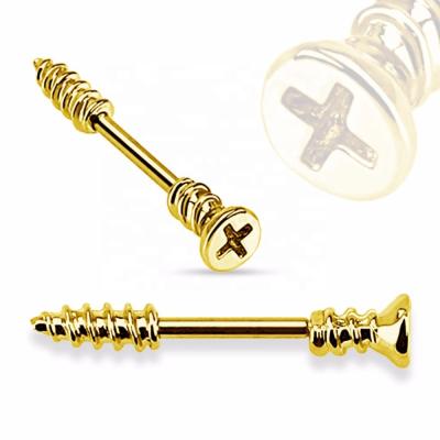 China FASHIONABLE 316L Surgical Steel Nipple Piercing Barbell Jewelry With Designed Screw for sale