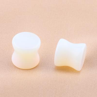 China TRENDY Ear Gauges Natural Stone Ear Plugs Stretcher Tunnels Soft Saddle Earlet Taper Body Piercing for sale