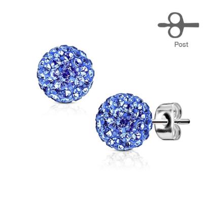 China Trendy Fashion Crystal Gems Ferido Ball Ear Studs Body Piercing Jewelry for sale