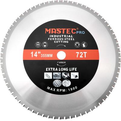 China 2021 Highest Quality Hot Selling 14inch 72T Metal Cutting CTT Circular Saw Blade For Steel Cutting 1IN/25.4MM for sale