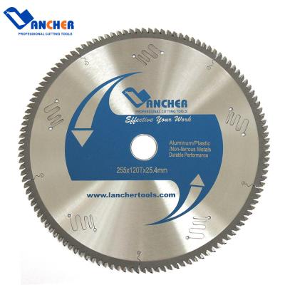 China Aluminum Profiles Lancher Cutting 255*120T*25.4mm Aluminum T.C.T Saw Blades for sale