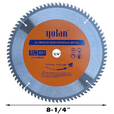 China Extra Long Life Lancher 8-1/4 Inch 80 Tooth Circular Saw Blade For Aluminum And Nonferrous Metals Cutting TCT Saw Blade for sale