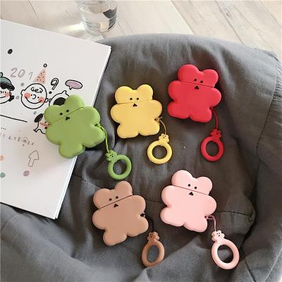 China Lightweight Cartoon Cookie Bear Cover Device Earphone Cover for airpods wireless silicone soft shell for airpods2 for sale