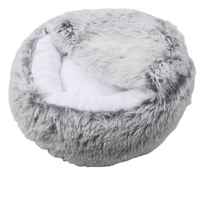 China Hot Selling Travel Patterns Support Sample Round Plush Suitable For Cat And Other Animal Pet Beds for sale