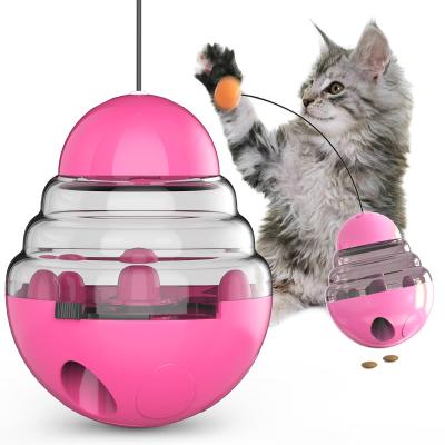 China Viable Pet Tumbler Leaking Food Toys Tease Cat Ball Interactive Tease The Cat Ball Pet Training Toys for sale