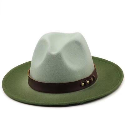 China New Plush Style Vintage Felt Hats Hat For Men And Women Two Color Top Hats Jazz Wool Felt Hats for sale