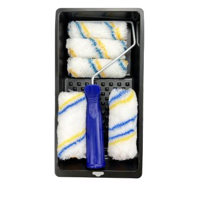 China Hot Sale 5pcs Elephant Microfiber Mini Roller Refill Mini Roller Frame And Paint Tray Set Black XLPRB003 for sale