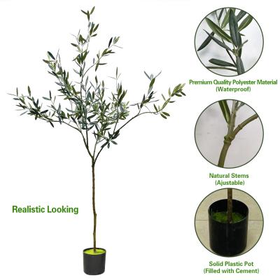 Chine 195cm Artificial Olive Tree Light Decoration Restarant Bonsai Evergreen Fabric Leaves à vendre