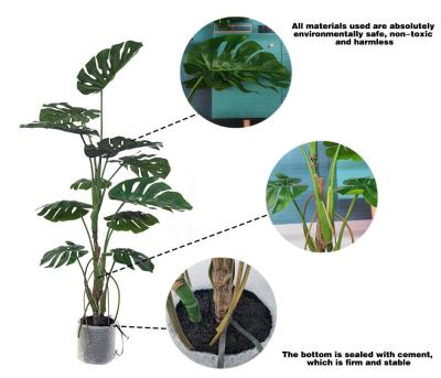 중국 플라스틱 인공 화분에 심어진 바닥 식물 금빛 몬스테라 트리 항목 테이블 주요 특징 장식 판매용