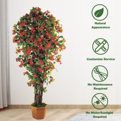 China Indoor Real Touch Artificial Flowers Greenery Plant Azalea Tree en venta