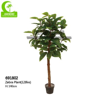 China Factory Handmade Hot Selling Popular Artificial Zebra Plant With Pot for sale