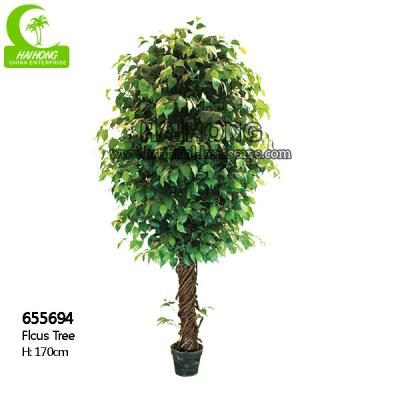 China Real Touch 170cm High Artificial Ficus Tree , Silk Artificial Tree For Office for sale