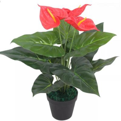 China Planta artificial verde del Anthurium de la altura el 100cm para la decoración de la tabla de Ministerio del Interior en venta