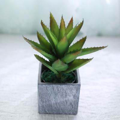 China Artificial Simulated Ornament Aloe Vera Plant Potted Indoor Bonsai Table Decoration for sale