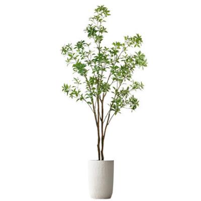 China Floor Potted Ornaments Artificial Green Plant Wood Room Decoration for sale