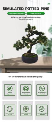 China 50cm vervalsen de Kunstmatige Pijnboombomen Ingemaakte Installatiesbonsai voor Bureaudecoratie Te koop