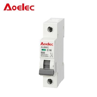 China AUB6C 4.5kA Din Rail Mounting Mini Circuit Breaker/mcb AUB6C AUB6C for sale