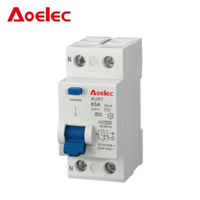 China AUR7 Type RCCB Type AC Modular AC Residual Current Circuit Breaker for sale