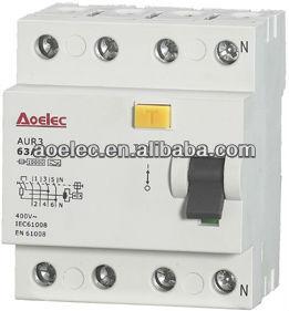 China AUR3 Type AC Earth Leakage Type Modular Electric Circuit Breaker /ELCB 4 Pole for sale