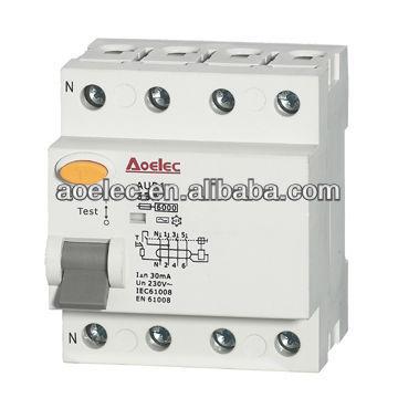 China AUR1 Magnetic Residual Current Circuit Breaker /RCCB 6kA 6kA for sale