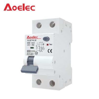 China AOELECAUB7HLM RCBO RESIDUAL OVERCURRENT CIRCUIT BREAKER AUB7HLM AUB7HLM for sale