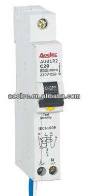 China AUB1R2 6kA High Breaking Capacity 1P RCBO AUB1R2 AUB1R2 for sale