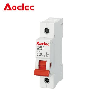 China Aoelec AUT6C 20A, 32A, 63A, 80A, 100A, 125A isolator switch AUT6C AUT6C for sale