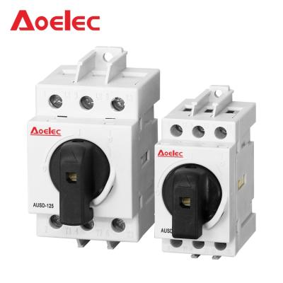 China PA66 PA66 Aoelec AUSD-125 Semko Certificate CE Brand Electrical Switch Disconnector for sale