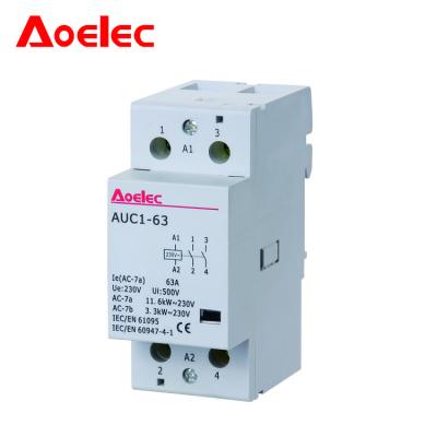 China AUC1-63/2 with semko certificate 24V 63A electric magnetic modular contactor AUC1 for sale