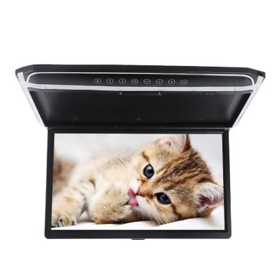 China Built-in 17.3 Inch DC12V Speaker Super Slim Design 1080p Built In SD USB HD-MI Port Car Flip Down Roof Monitor for sale