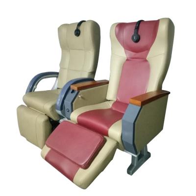 China Viewtech Luxury Double Turning Train Luxury Leather Passenger Seat With Cup Holder For Bus Train for sale