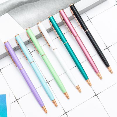 China Wholesale Popular Multiple Logo Color Office Study Bullet Customizable Color Personality Shape Ink Metal Ballpoint Pen for sale