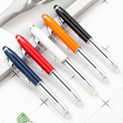 China The factory direct sales multifunctional touch screen roller popular metal detachable press light pens with LED light for sale