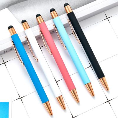 China Popular Type Multi Function High Quality Custom Logo Metal Ball Pen Multi Color Tool Push for sale