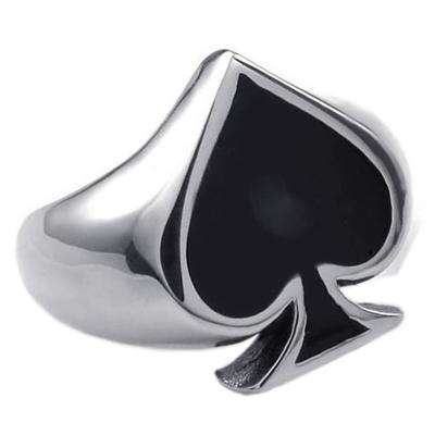 China Safe Wholesale Cheap Baroque Punk Finger Ring For Men And Women Style Jewelry Halloween Shovels Playing Cards for sale