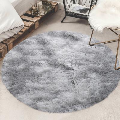 China Washable Round Fluffy Round Thick Fluffy Rugs Large Area Carpet Plush Decorative Carpets Floor Rugs Living Room Soft Blankets for sale