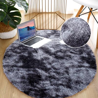 China Washable Custom Round Plush Rug Thick Comfortable Blanket Mat Modern Fluffy Carpet Rugs for sale