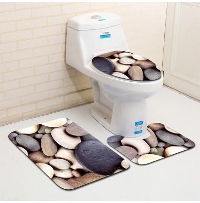 China Stored Bathroom Mat Set Luxury Amazon Hit Bathroom Shower Mats Soft Safety Toilet Mats Washing Machine Protection for sale