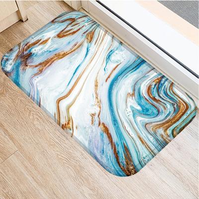 China Custom Printed Carpet 3d Washable Marble Doormat Door Floor Mat for sale