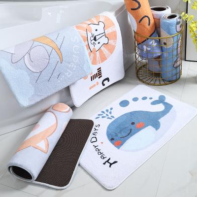 China Washable Home Floor Mats Machine Washable Anti-Slip Absorbent Carpet Cartoon Floor Carpet Simple Modern Carpets for sale