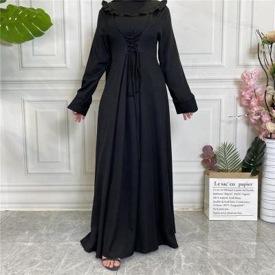 China Anti-wrinkle islamic long dress for women dubai muslim abaya long thick women middle east crepe sleeves dress for sale