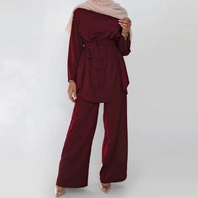 China Breathable Islamic Women Set For Southeast Asia Muslim Chiffon Pants Loose Women Set For Middle East for sale